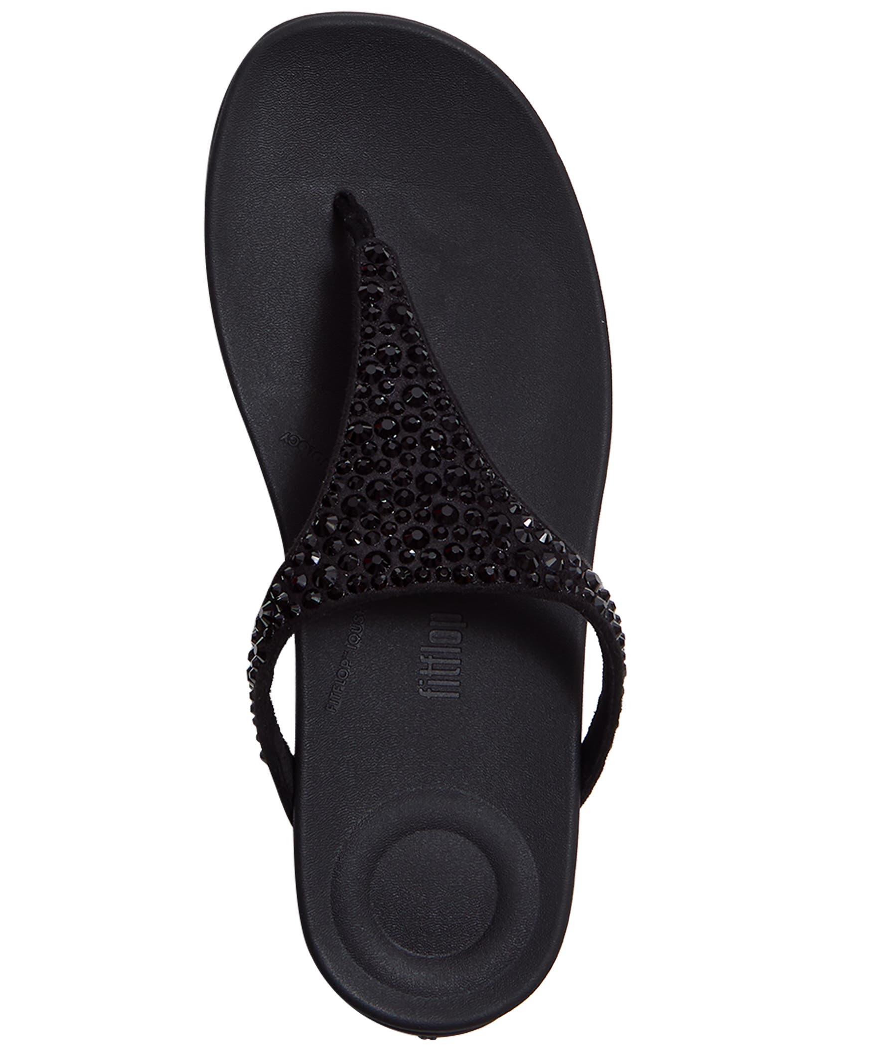 FitFlop Solay Mixed-Crystal Toe-Post Sandals, Alternate, color, Black