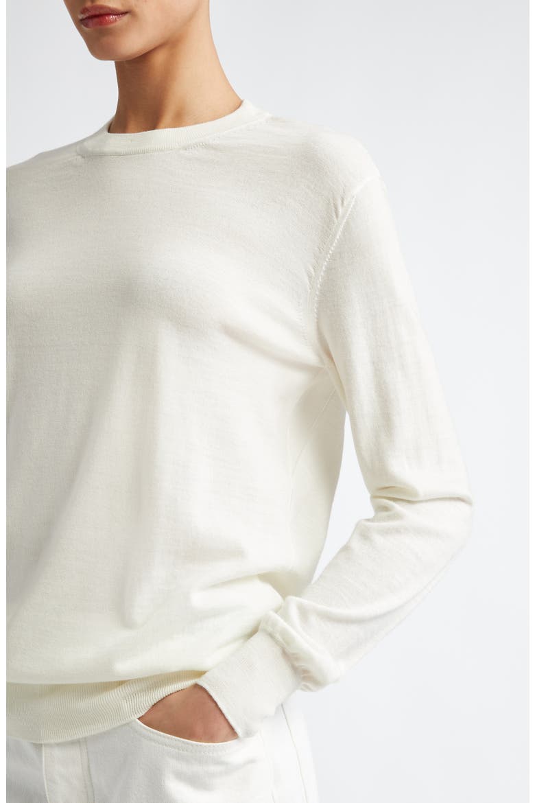 Superfine Merino Wool Crewneck Sweater, Alternate, color, NATURAL
