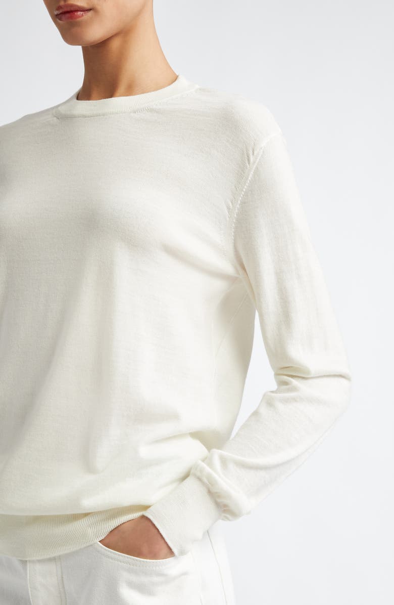 Jil Sander Superfine Merino Wool Crewneck Sweater, Alternate, color,
