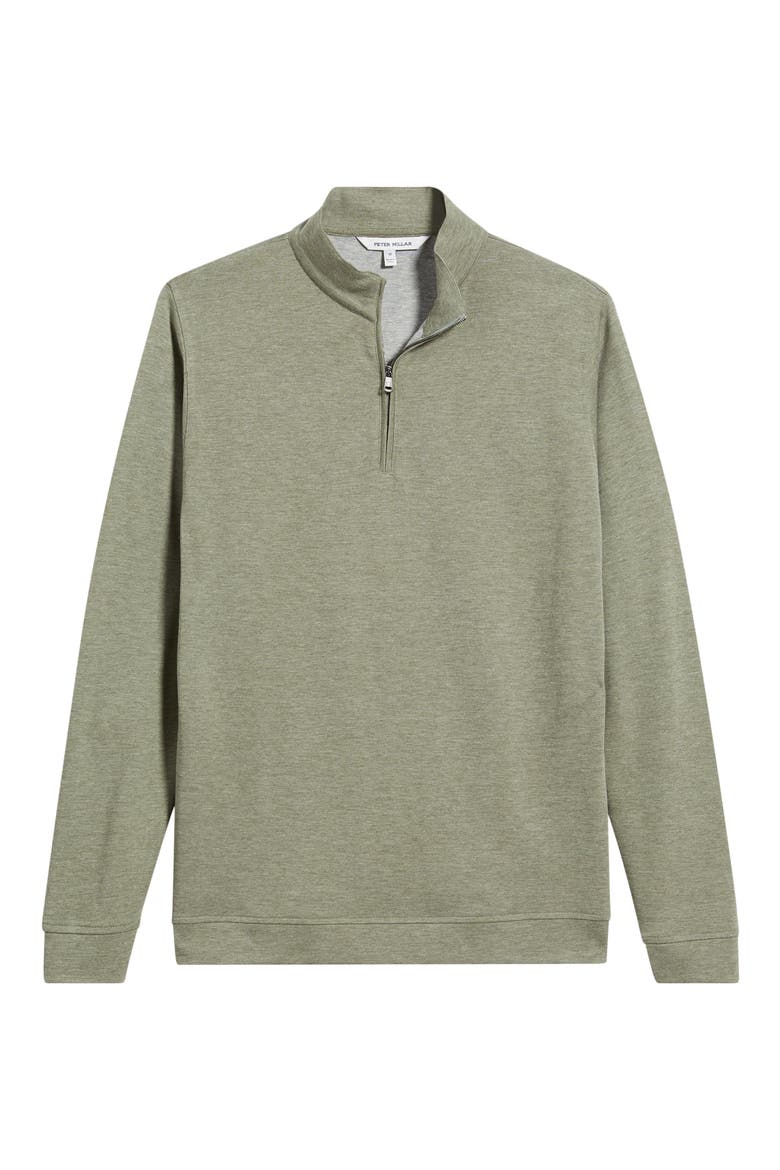 Comfort Interlock Organic Cotton Blend Quarter Zip Pullover, Alternate, color, FATIGUE
