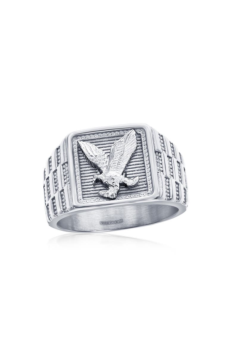 BLACKJACK Men's Square Eagle Ring, Main, color,