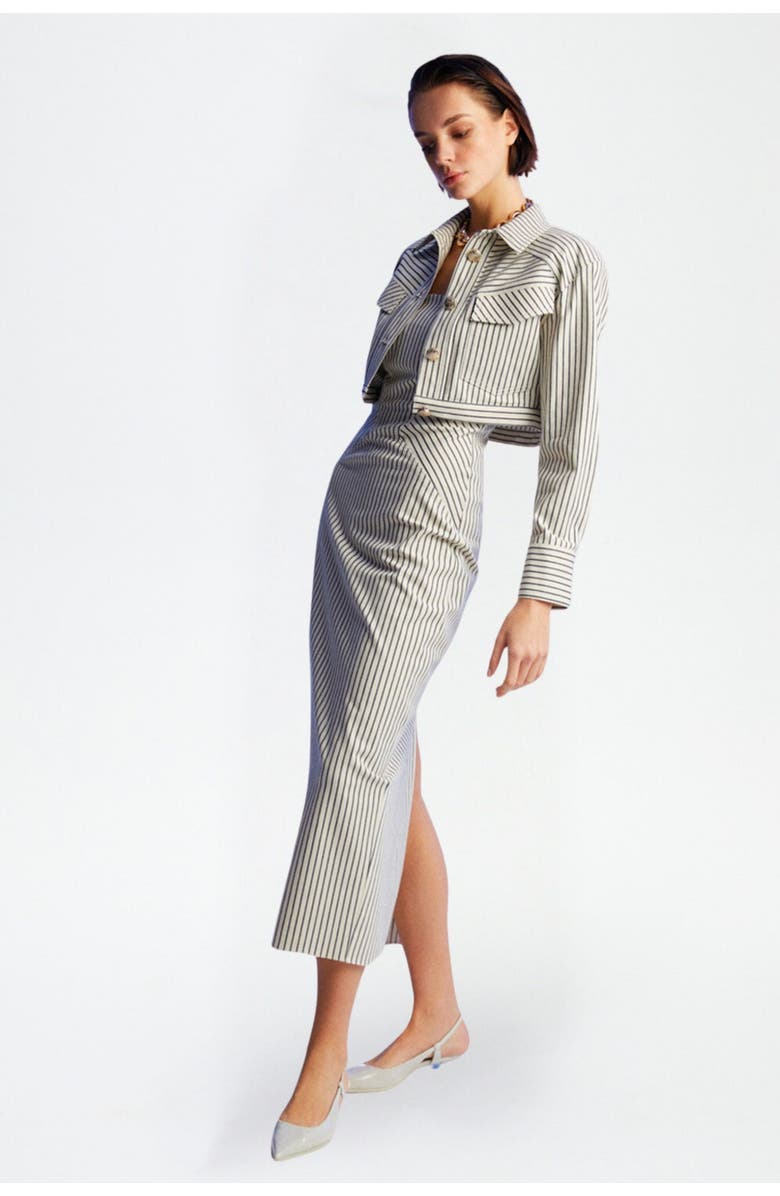 Nocturne Striped Crop Jacket, Alternate, color,