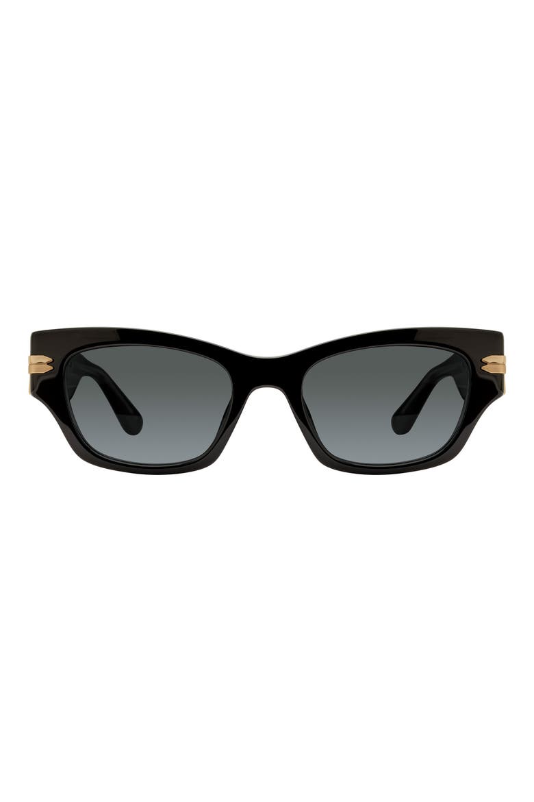 52mm Gradient Rectangular Sunglasses, Main, color, BLACK