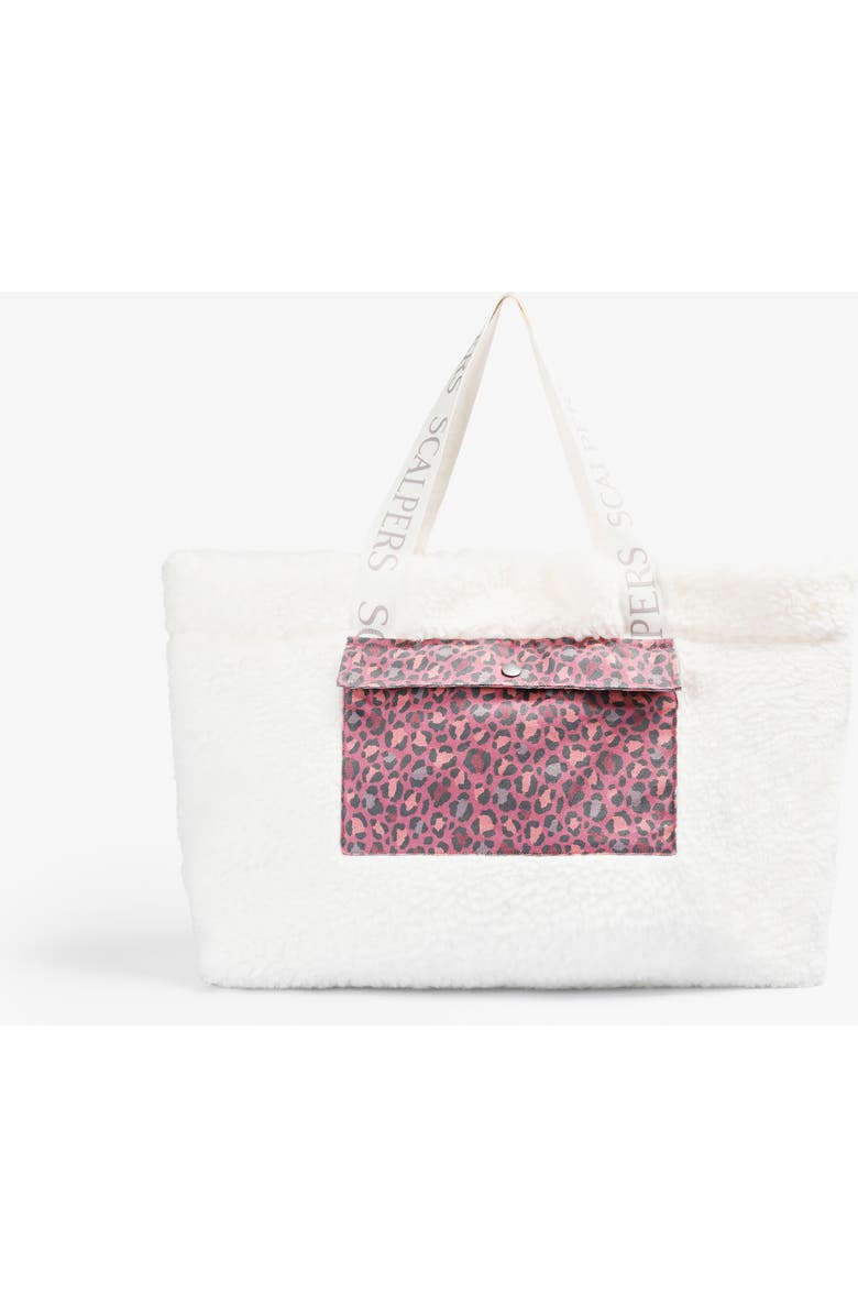 Scalpers Fluffy Soft Tote Bag for Girls, Main, color, White