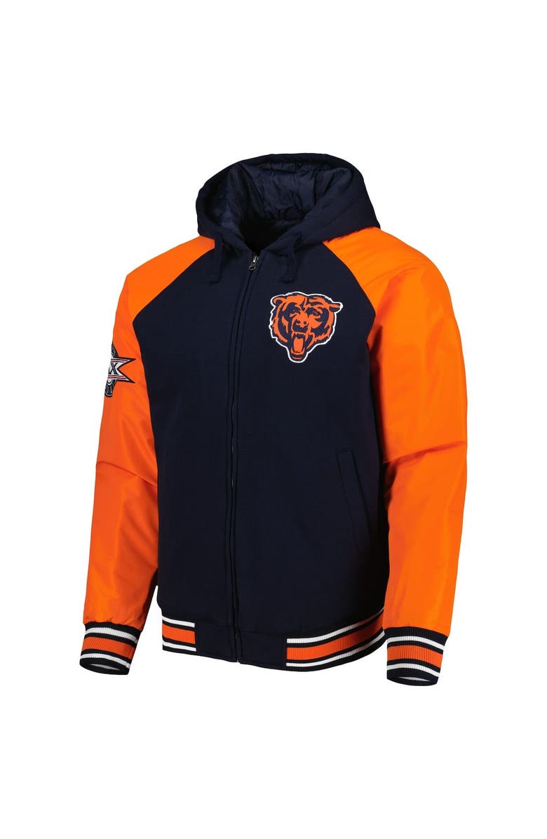 G-III SPORTS BY CARL BANKS Men's G-III Sports by Carl Banks Navy Chicago Bears Defender Raglan Full-Zip Hoodie Varsity Jacket, Alternate, color, Navy