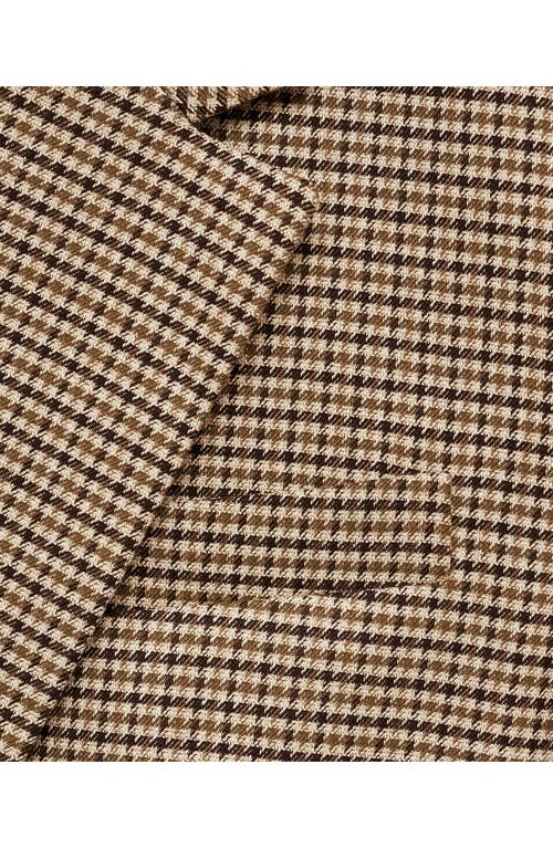 Mango Micro Houndstooth Straight Fit Blazer In Brown