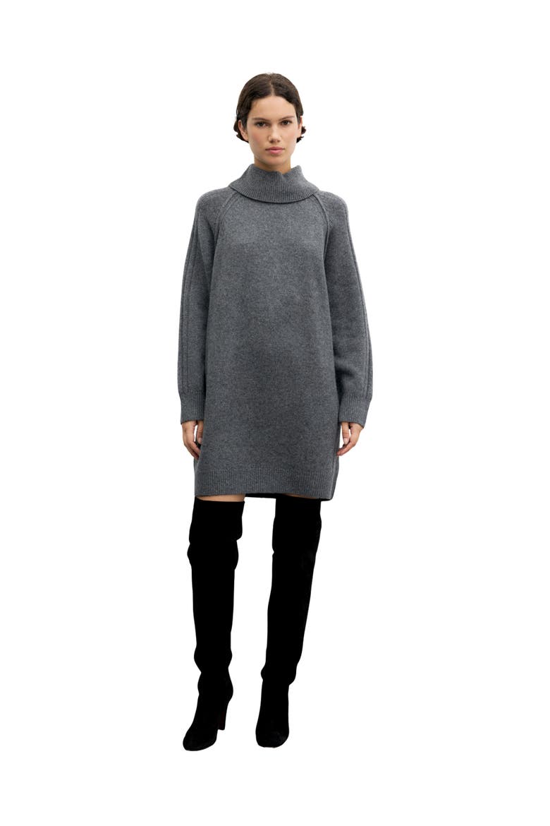 Cris Roll Neck Sweater Dress, Alternate, color, Charcoal