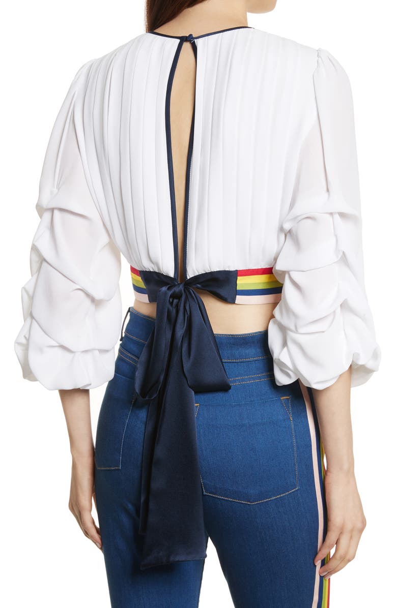 Alice + Olivia Dakota Tack Sleeve Top, Alternate, color, 