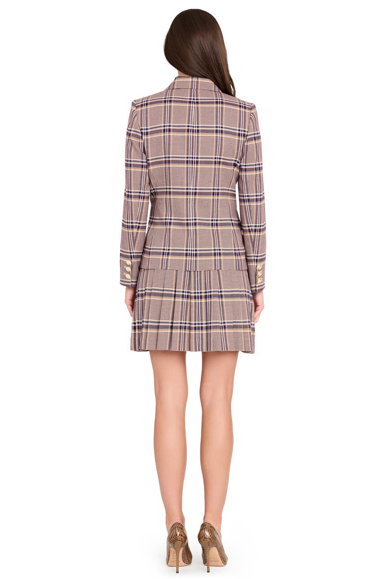 Plaid Double Breasted Blazer, Alternate, color, TAN PLUM