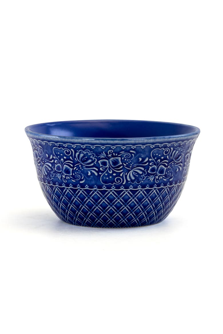 Indigo Lotus 16 Piece Square Dinnerware Set, Alternate, color, Blue