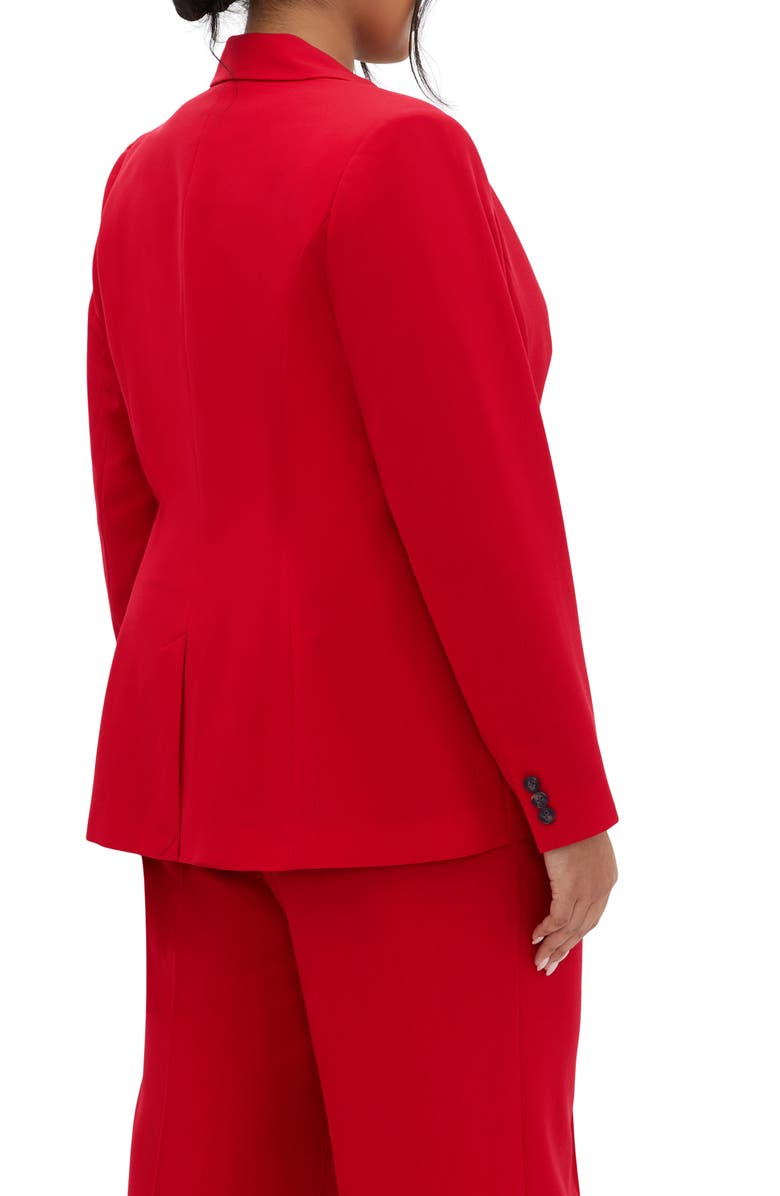 City Chic Clea One-Button Blazer, Alternate, color, Red