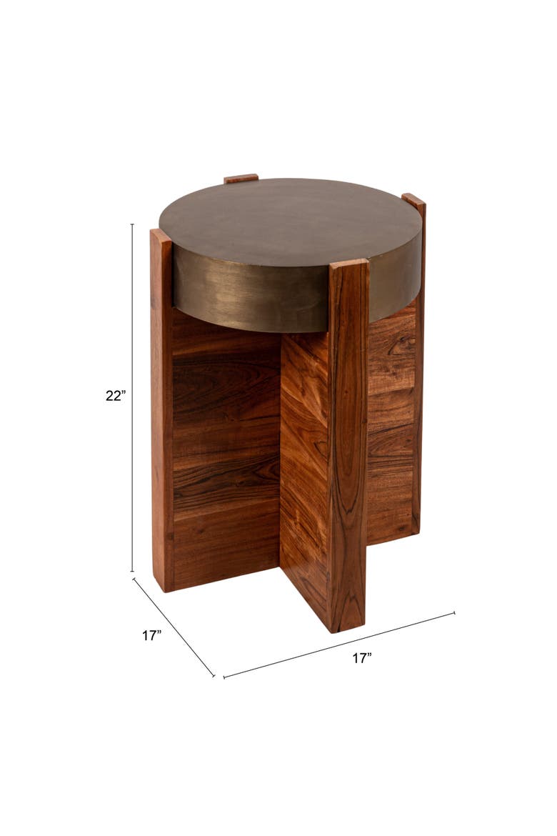 Side Table with Top, Alternate, color, Brown