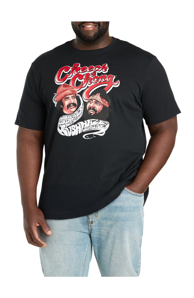 True Nation by DXL Big & Tall Cheech And Chong Rush Haze Graphic Tee, Main, color, Black