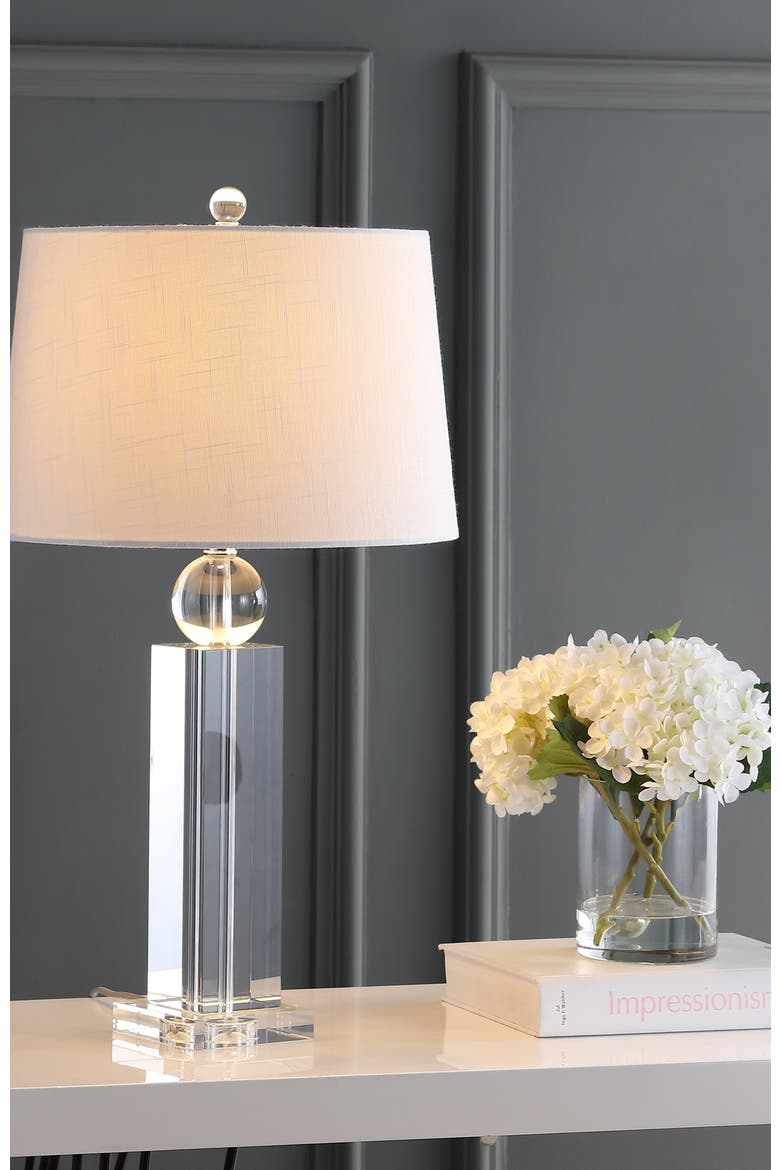 Charlotte 28.5" Crystal LED Table Lamp, Clear, Alternate, color, Clear