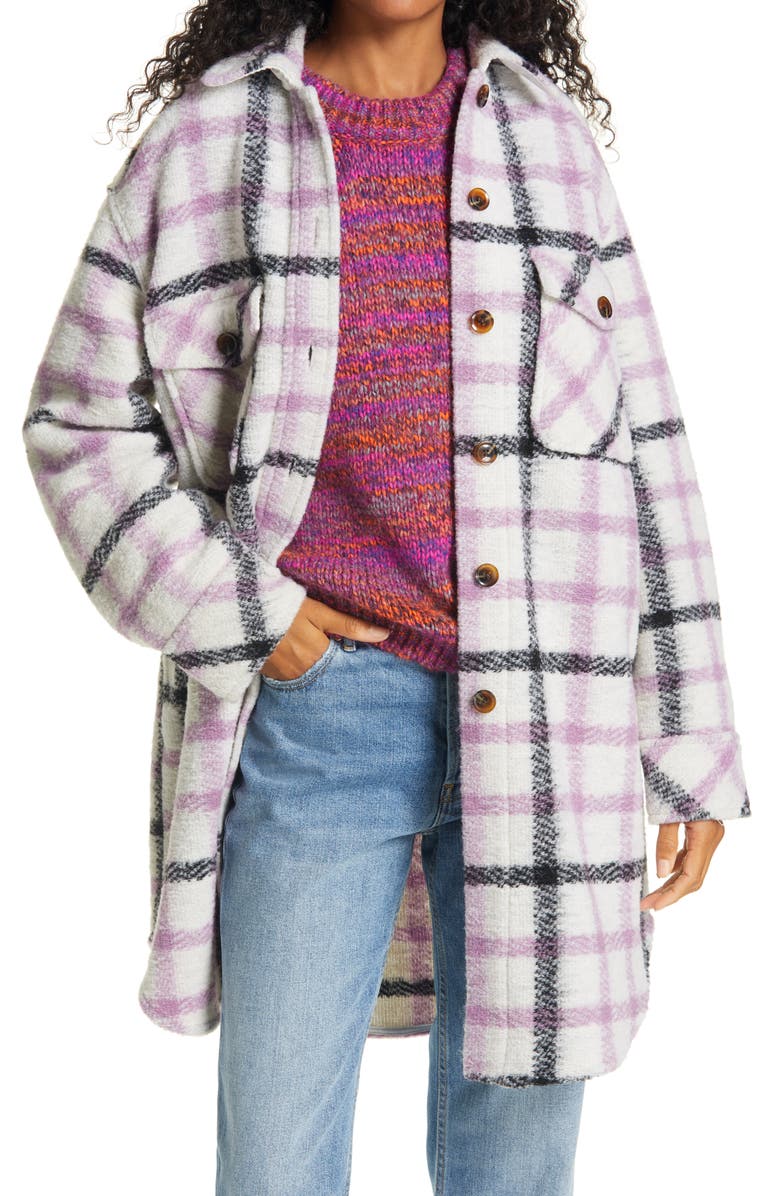 Samsøe Samsøe Galatea Plaid Oversize Shirt Jacket, Main, color, 