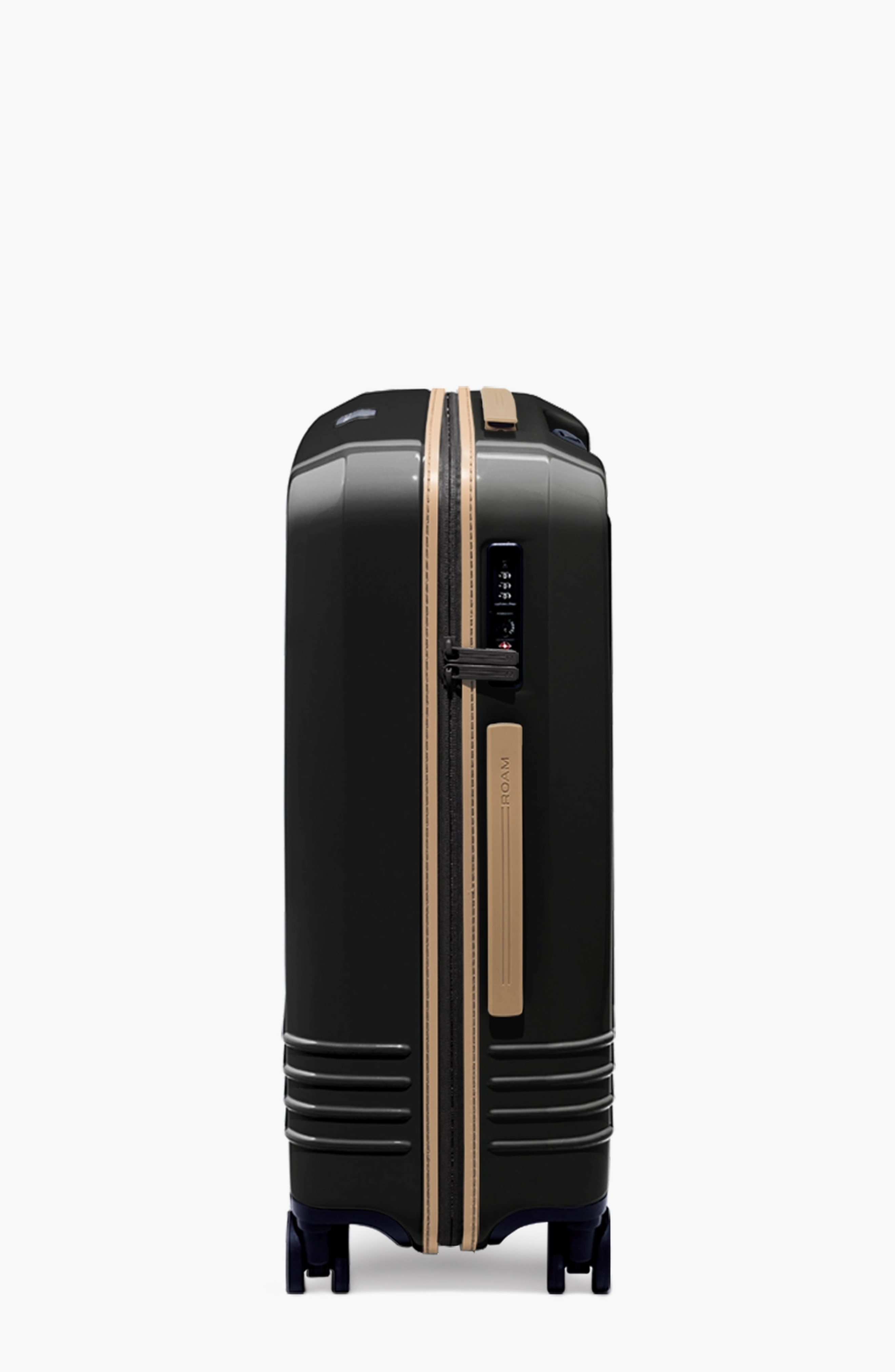 ROAM Luggage Check-In Luggage, Alternate, color, Black Gloss / Tan Trim