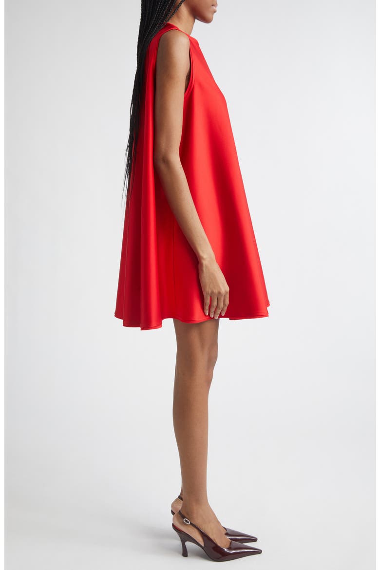 Crepe Back Satin Trapeze Minidress, Alternate, color, LIPSTICK RED