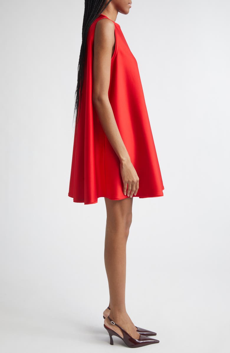Stella McCartney Crepe Back Satin Trapeze Minidress, Alternate, color, Lipstick Red
