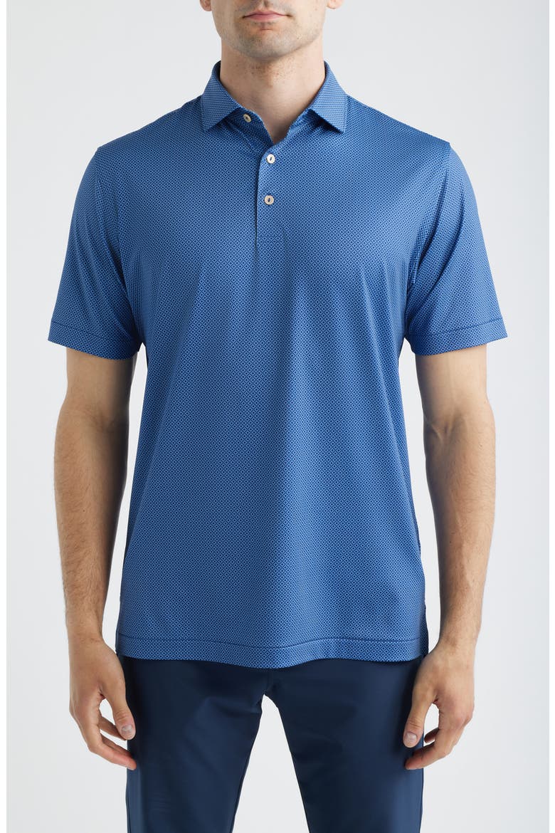 Dewitt Microprint Performance Jersey Polo, Main, color, SPORT NAVY