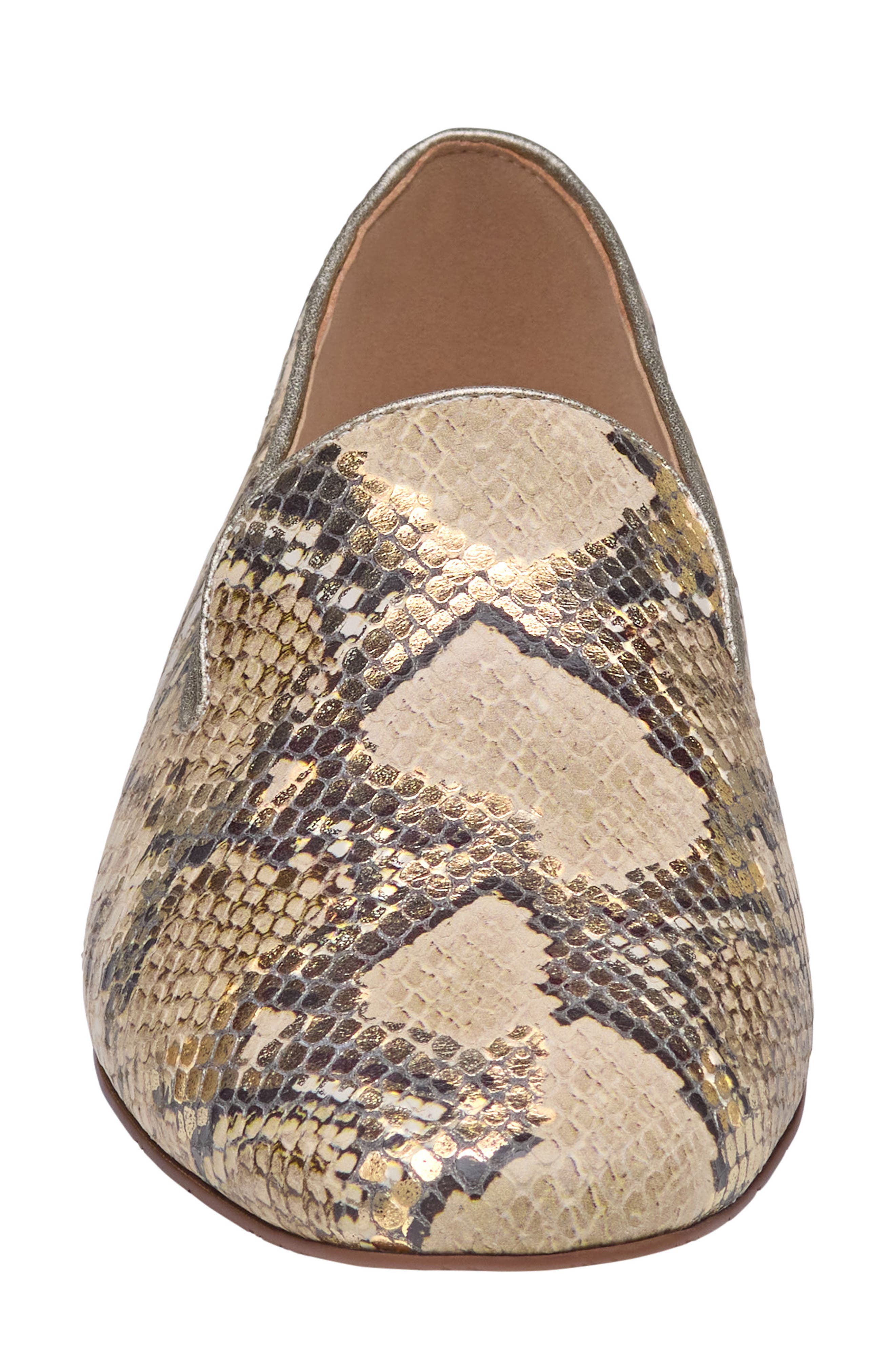 Isabel Genuine Calf Hair Venetian Loafer, Alternate, color, GOLD LEATHER