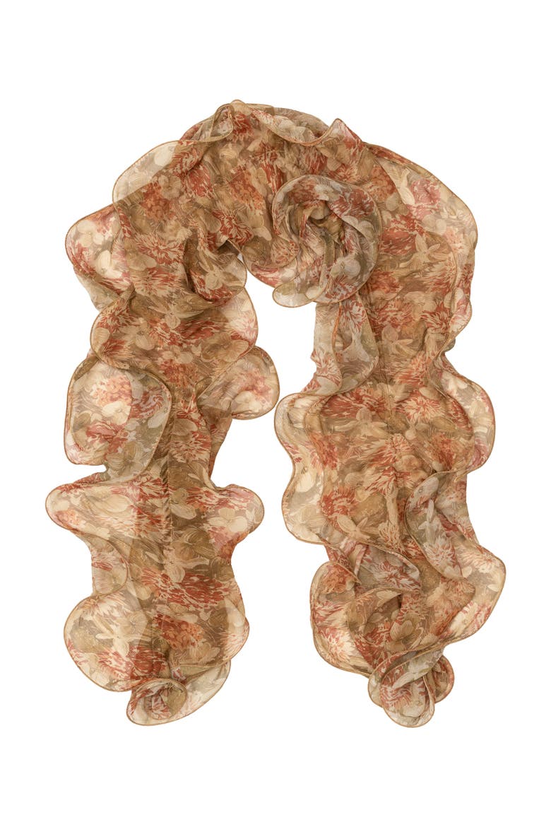 Pre-Spring Floral Double Ruffle, Alternate, color, Madison Tan