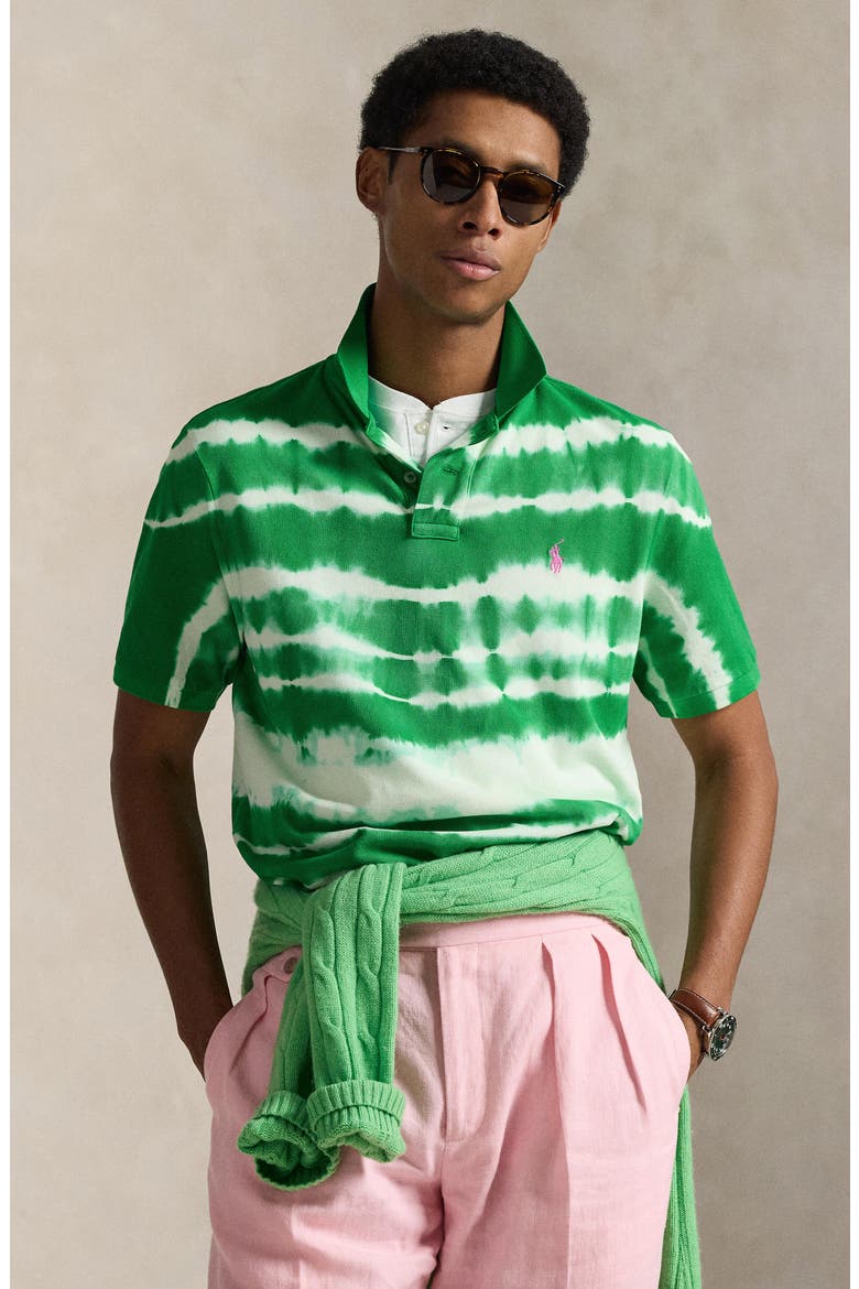 Classic Fit Tie Dye Cotton Piqué Polo, Alternate, color, STEM MULTI