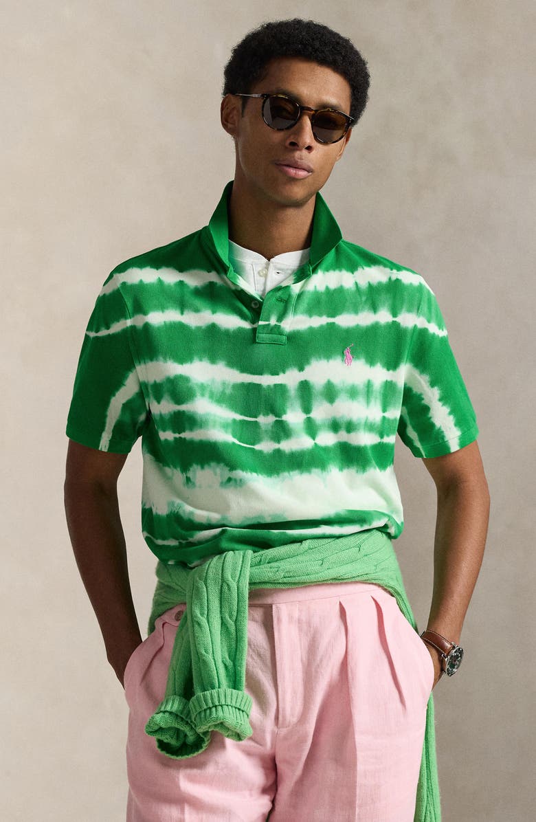 Polo Ralph Lauren Classic Fit Tie Dye Cotton Piqué Polo, Alternate, color, Stem Multi
