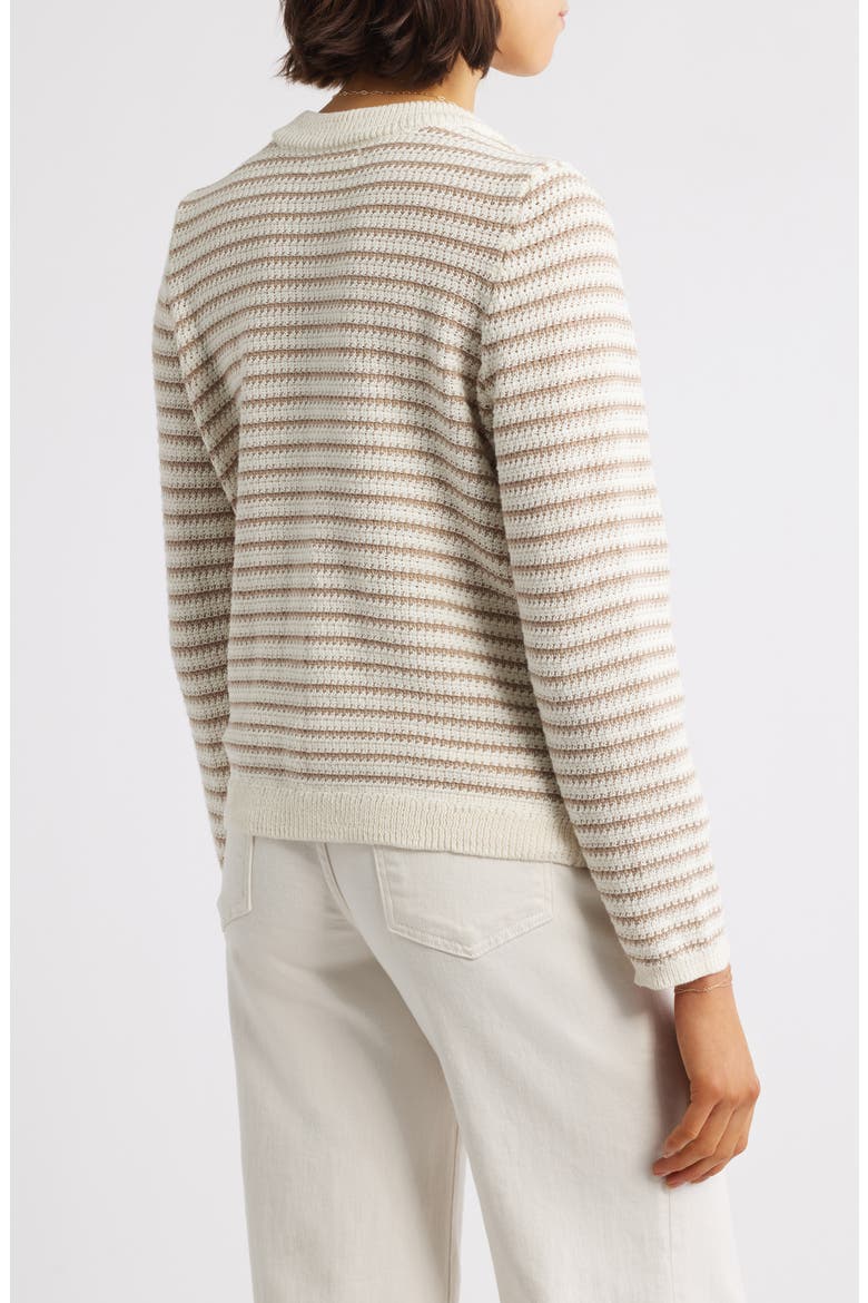 Piera Stripe Cardigan, Alternate, color, KHAKI/IVORY