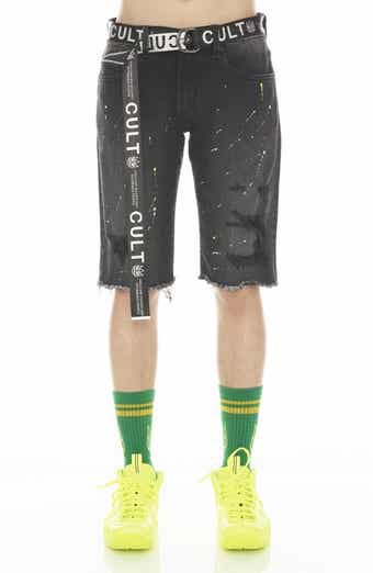 Cult of Individuality Rocker Belted Denim Shorts