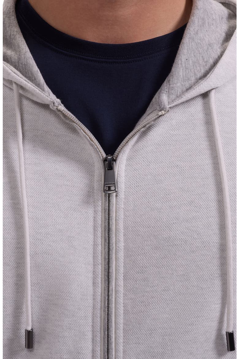 Piqué Zip Hoodie, Alternate, color, CHALK