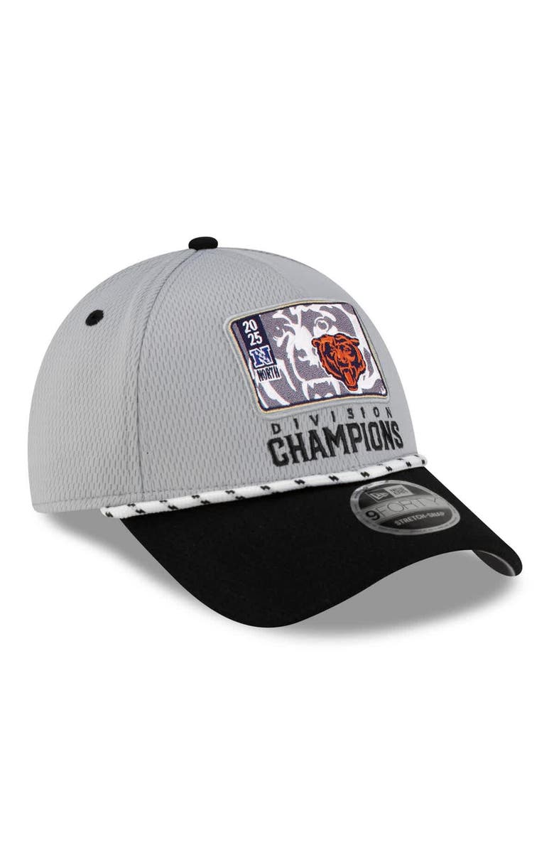 New Era Men's New Era Gray/Black Chicago Bears 2025 NFC North Division Champions Locker Room Trophy Collection 9FORTY Adjustable Hat, Alternate, color, 