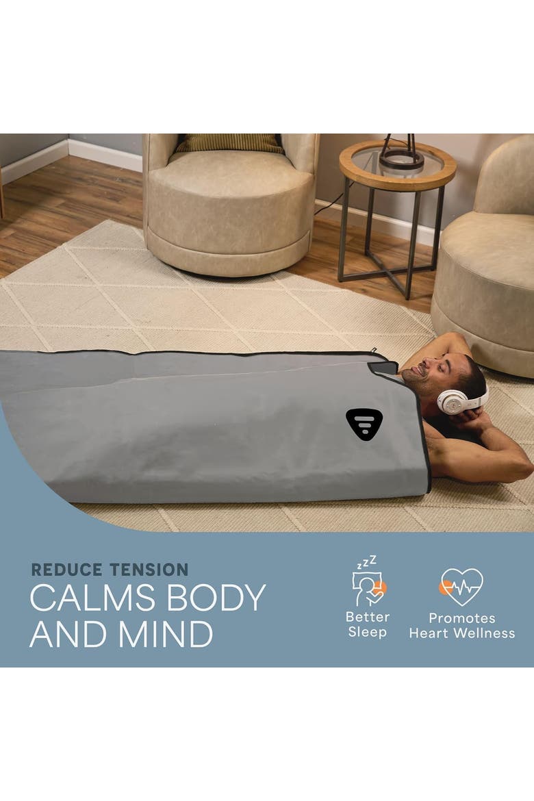 RejuvaWrap Infrared Sauna Blanket for Detox & Relaxation Low EMF Carbon Fiber Heating  9Temp Levels, Alternate, color, Grey