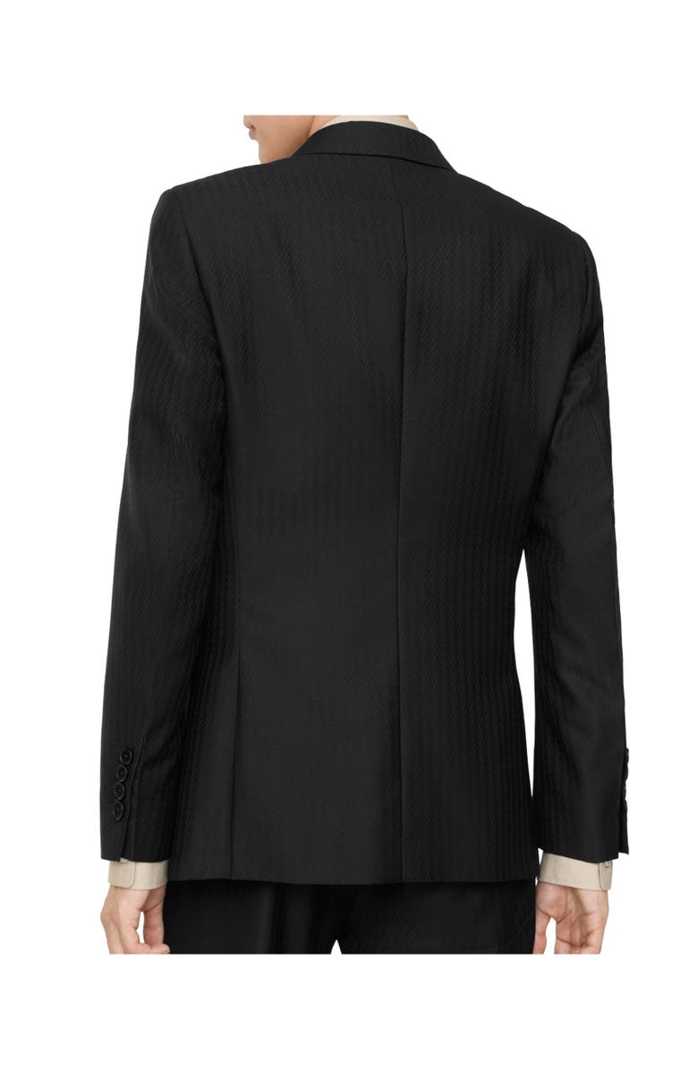 Burberry Striped Wool Mohair Tailored Trousers, Alternate, color, Black