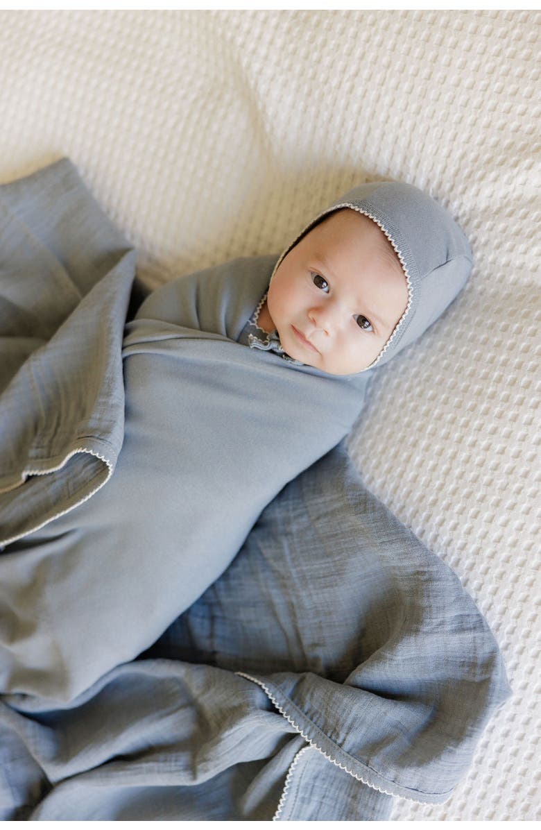 Ely's & Co. Aurora Classics Kimono Collection - Footie + Bonnet, Alternate, color, Blue