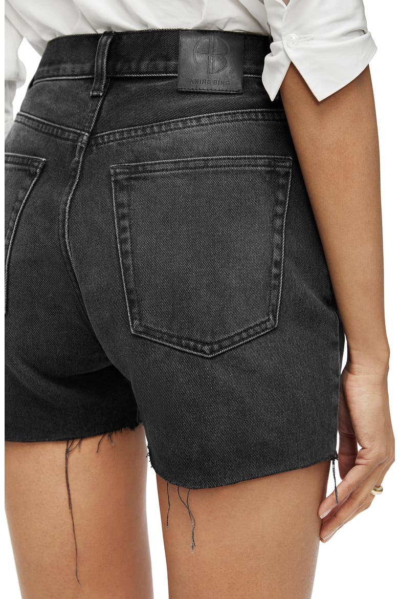 Bonnie Raw Hem Cutoff Denim Shorts, Alternate, color, CHARCOAL