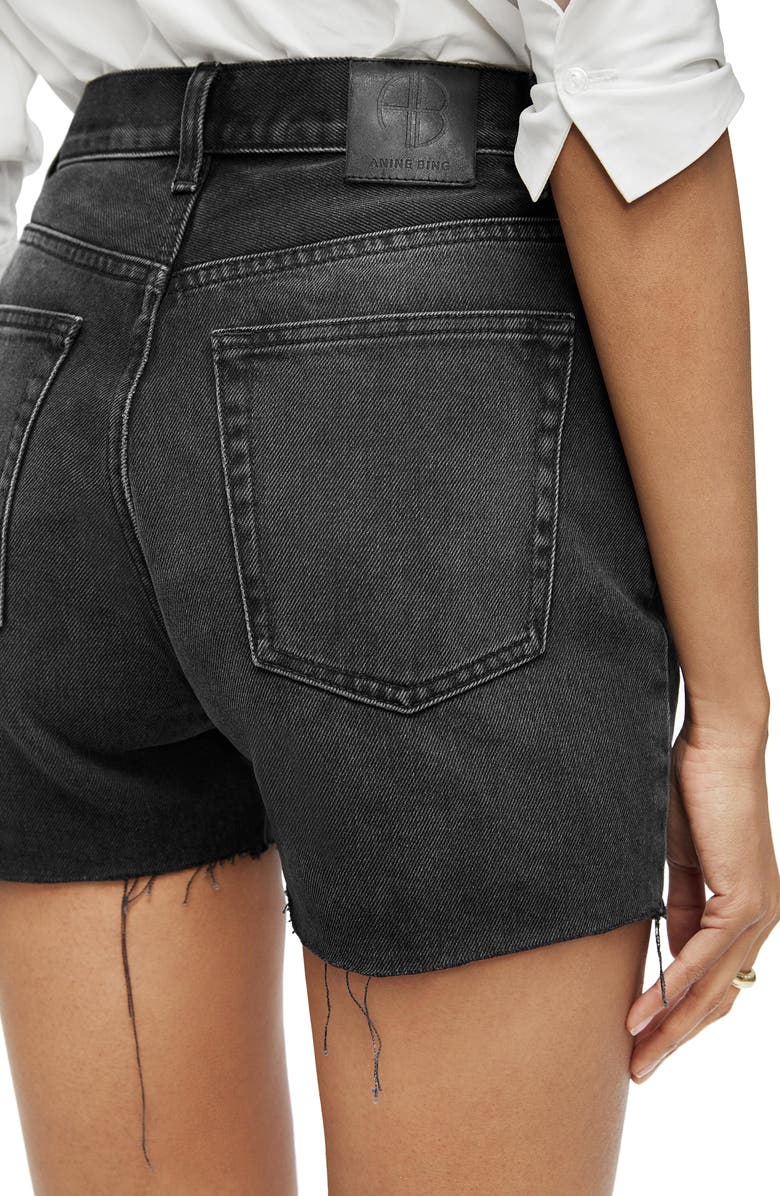 ANINE BING Bonnie Raw Hem Cutoff Denim Shorts, Alternate, color, 