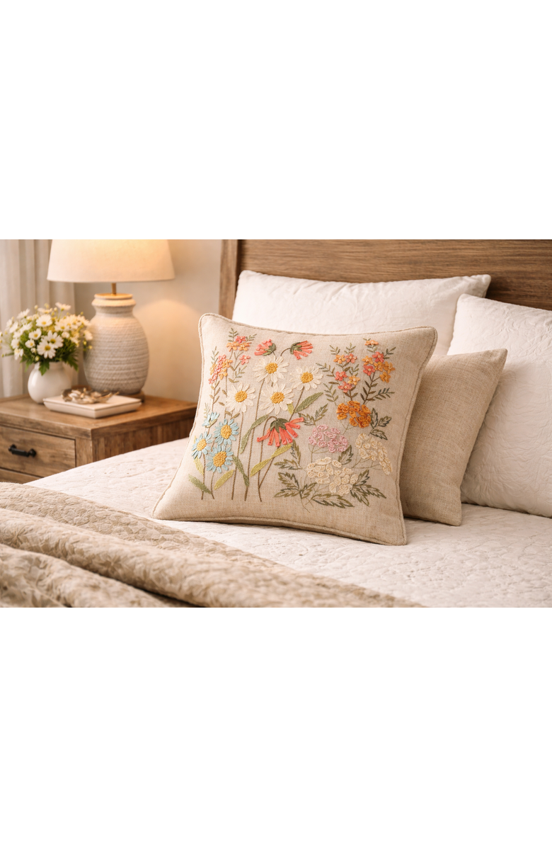 C&F Home Daisy Garden Flowers Accent Throw Pillow 16" x 16", Alternate, color, Brown