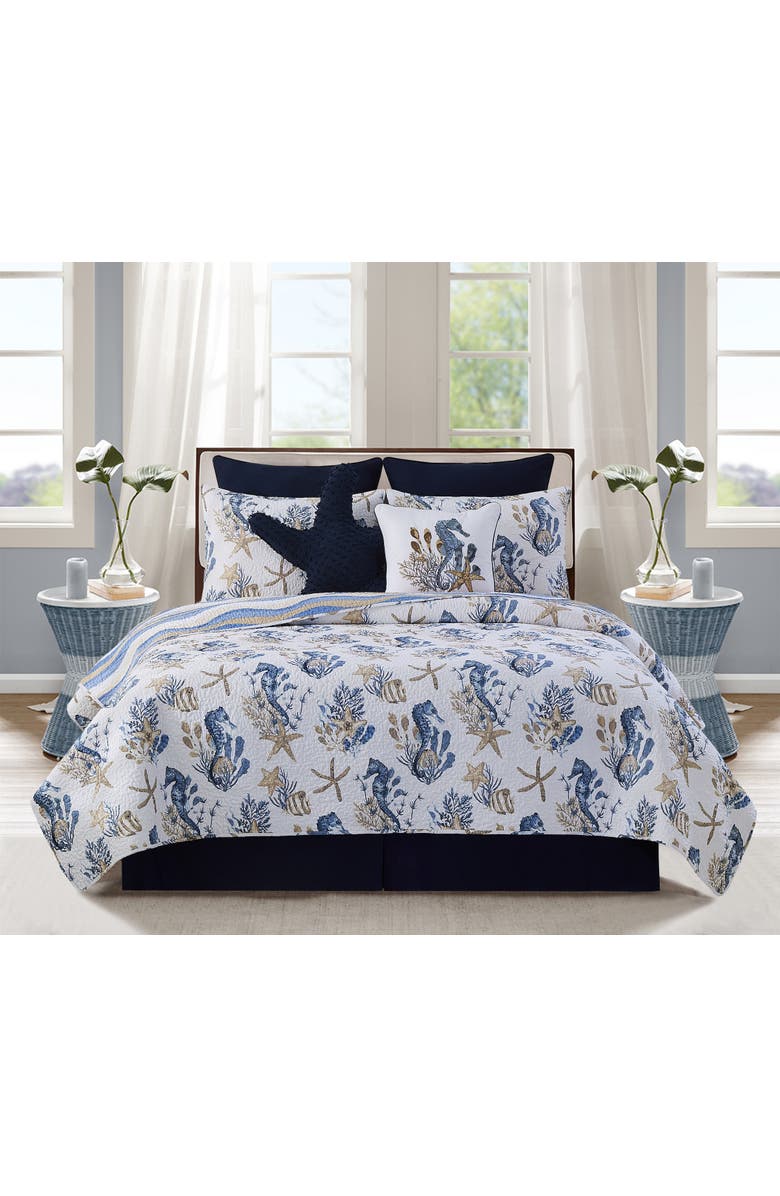 C&F Home Seahorse Sands Quilt Bedding Collection, Alternate, color, Blue