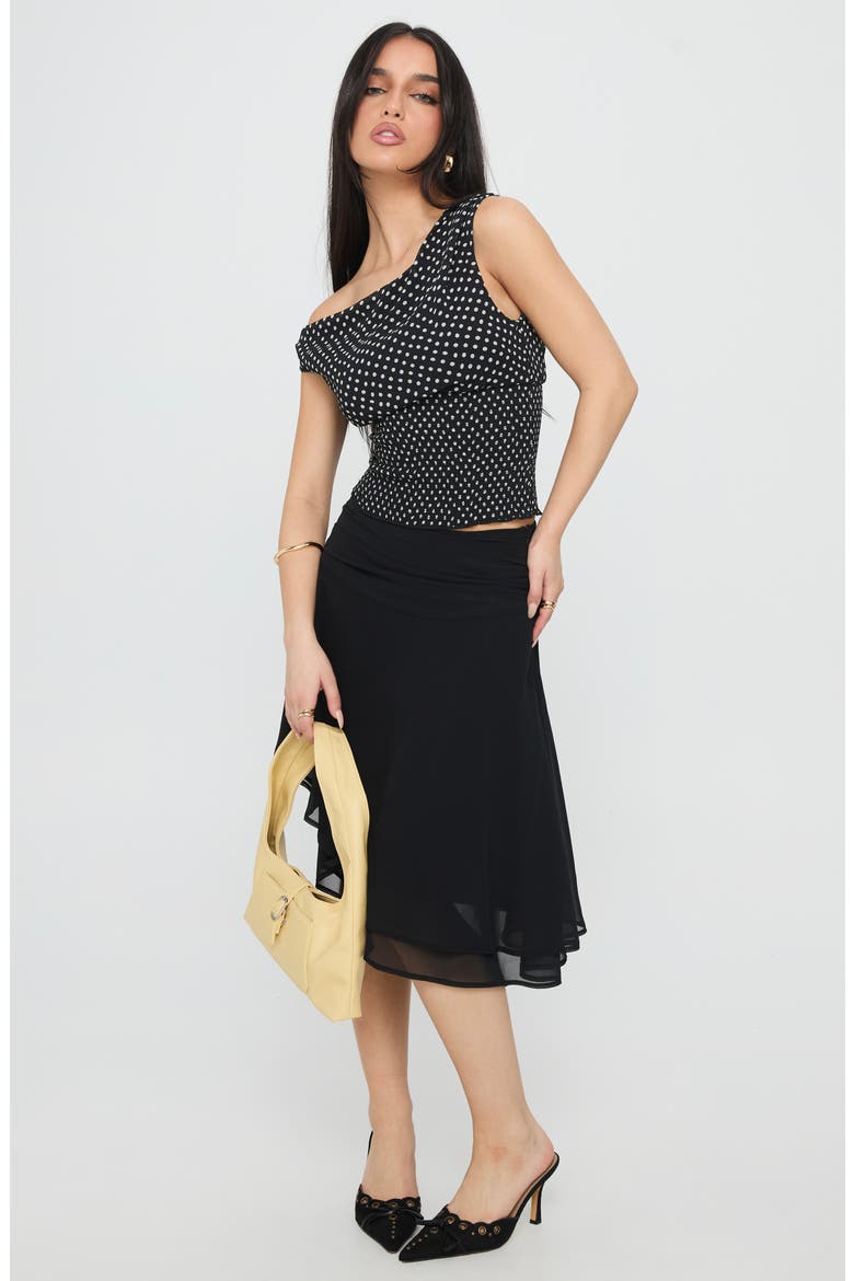 Evanescence Asymmetric Skirt, Alternate, color, BLACK