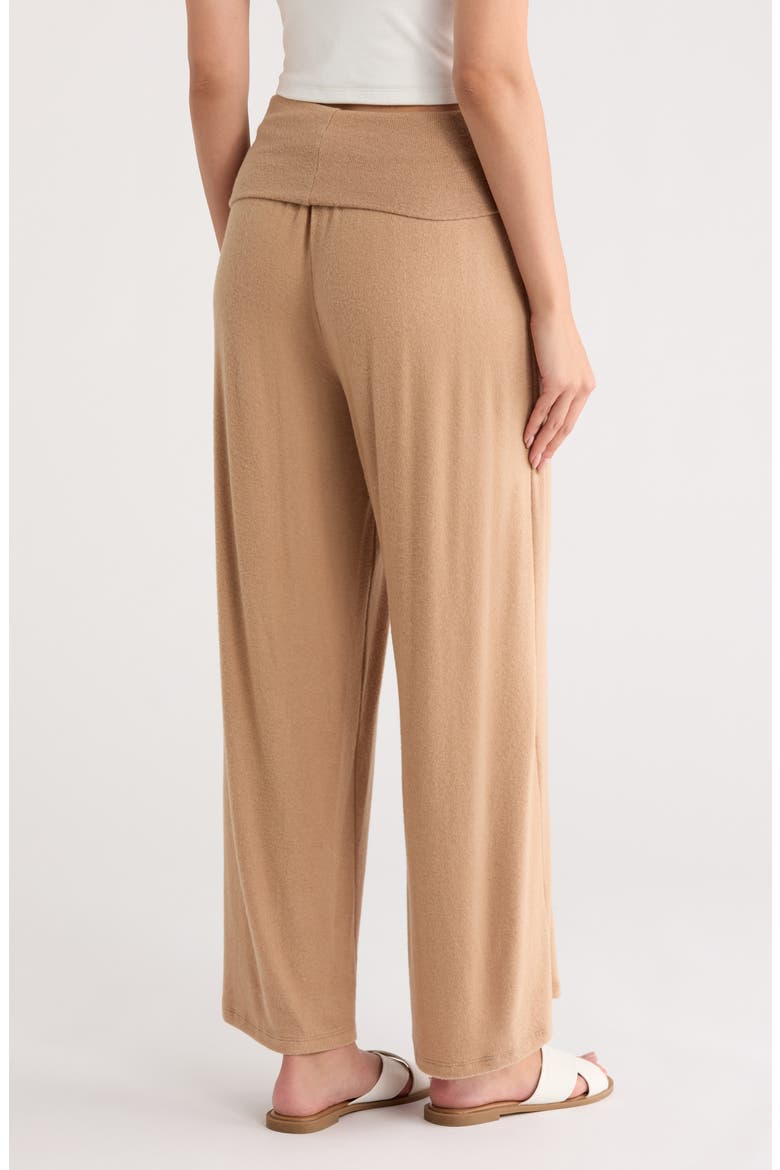 Foldover Waist Wide Leg Pants, Alternate, color, DARK TAUPE