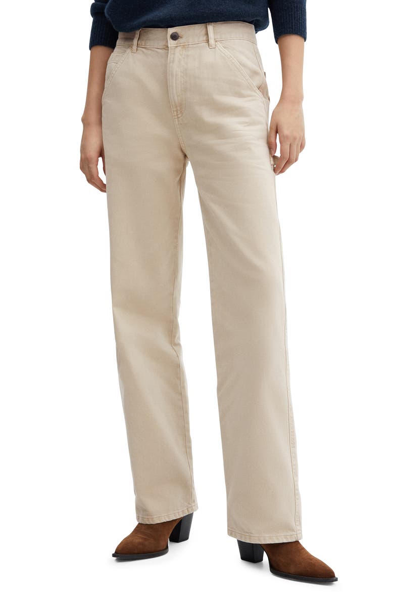 Straight Leg Carpenter Jeans, Main, color, SAND