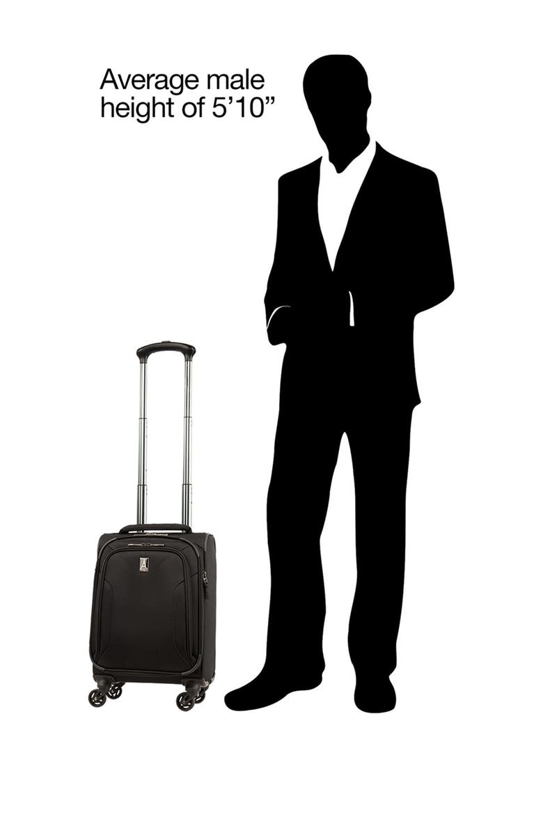 Pilot Air™ Elite 17" Expandable Compact Boarding Bag Spinner Luggage, Alternate, color, BLACK