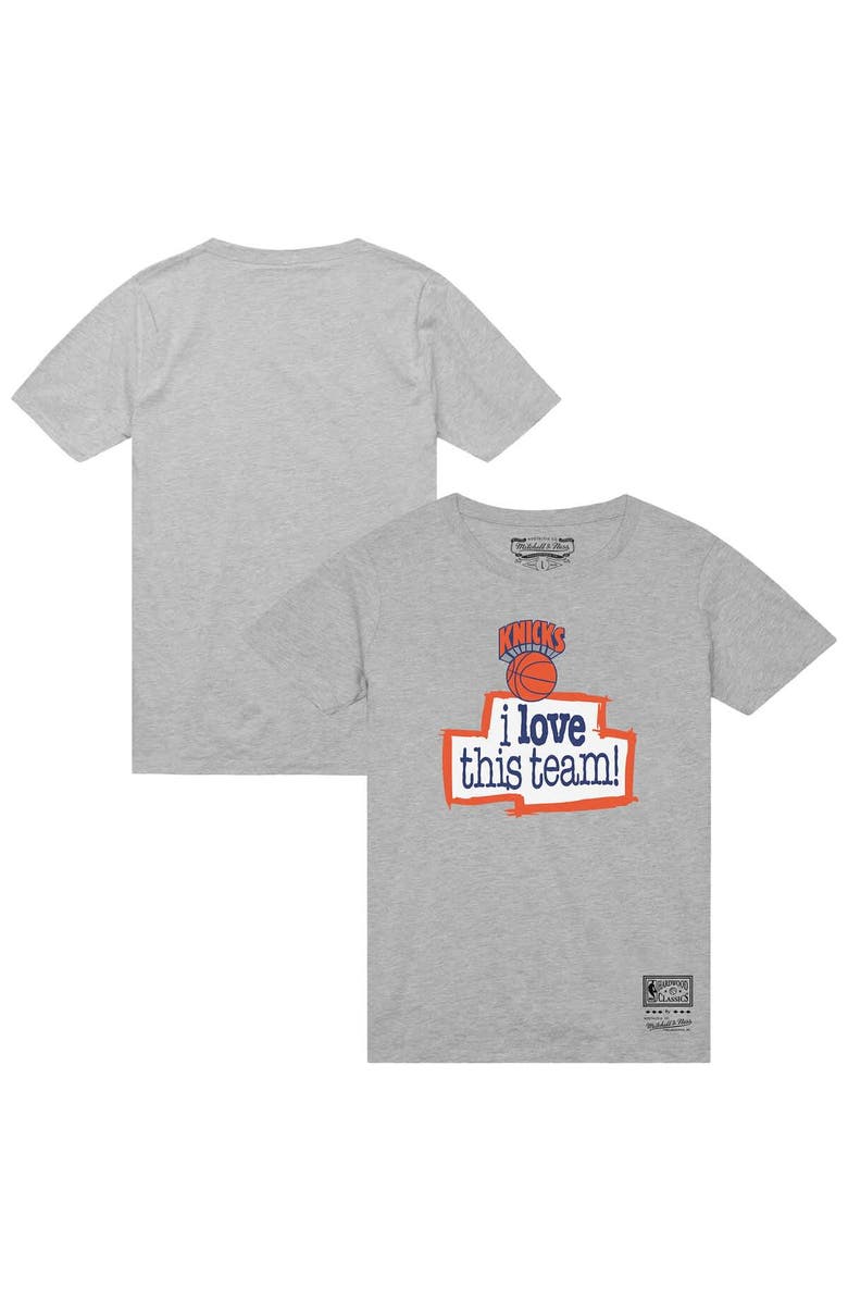 Mitchell & Ness Men's Mitchell & Ness  Heather Gray New York Knicks I Love This Team T-Shirt, Main, color, Heather Gray