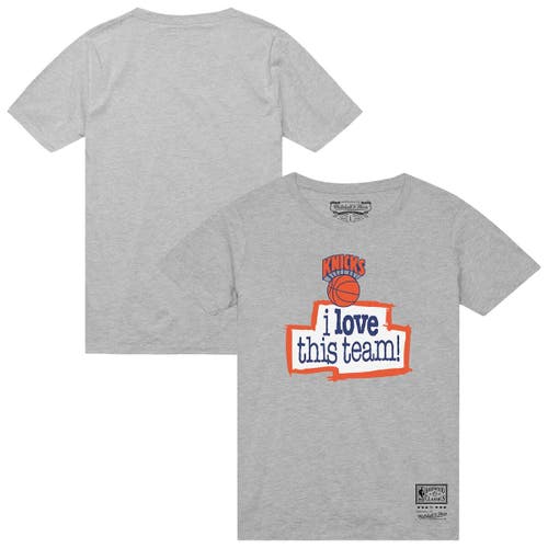 Mitchell & Ness Heather Gray New York Knicks I Love This Team T-shirt In Gray