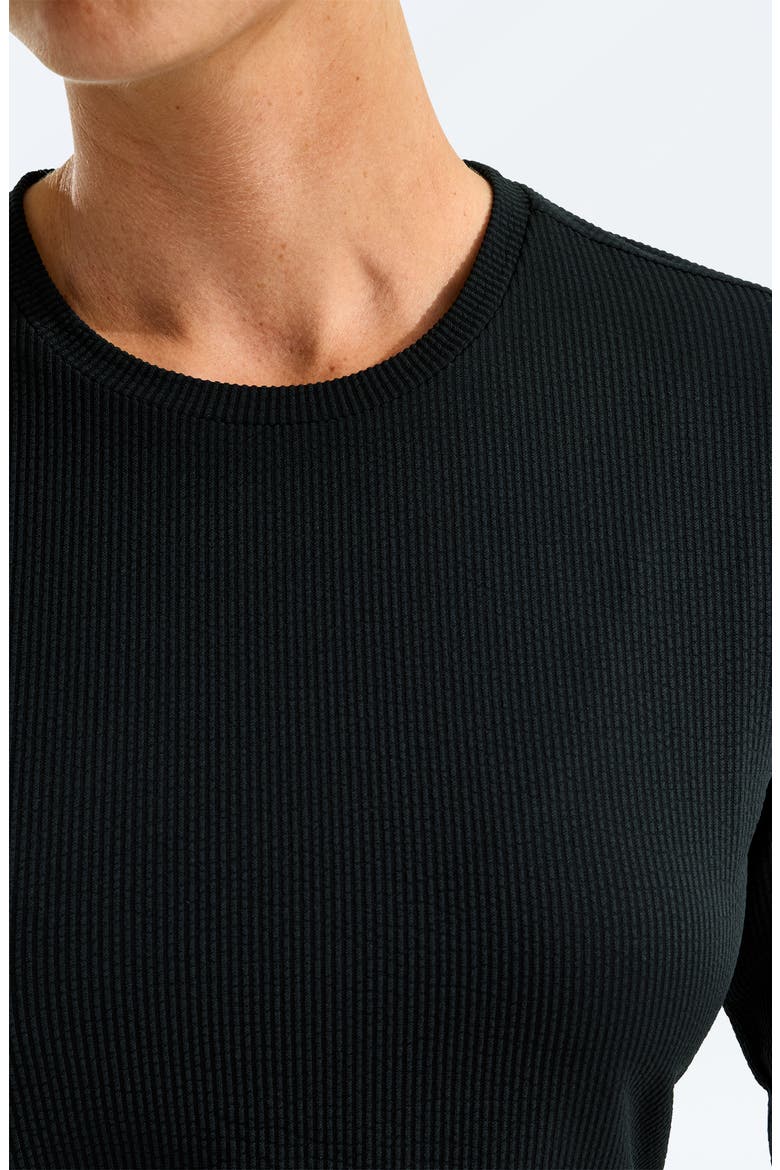 Golden Ridge LightRange Ribbed Performance Long Sleeve Tee, Alternate, color, TNF BLACK