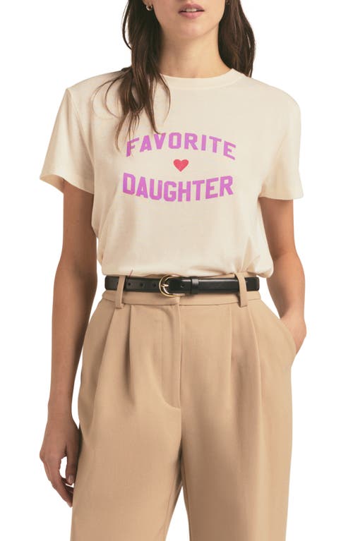 Favorite Daughter Logo Graphic Tee In White Rouge