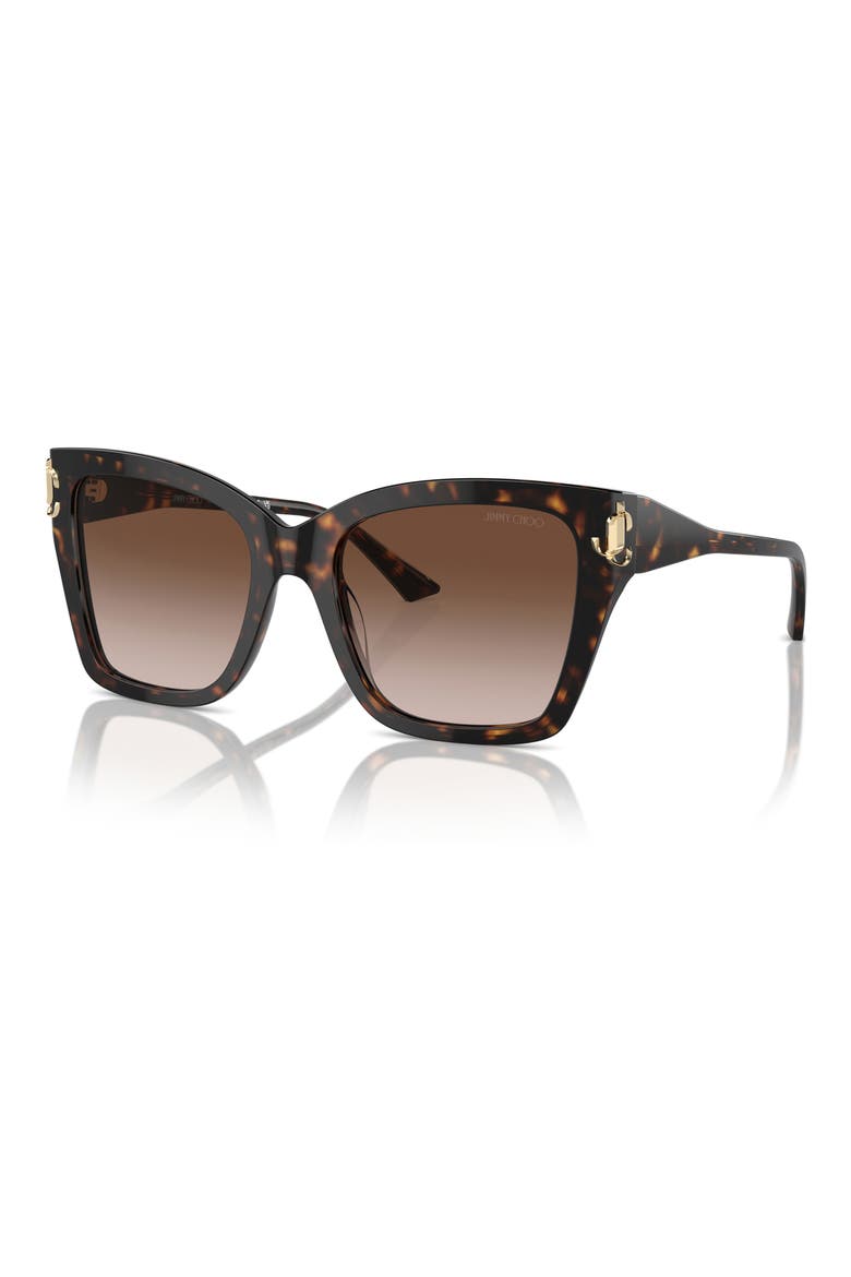54mm Square Sunglasses, Alternate, color, HAVANA / GRADIENT BROWN