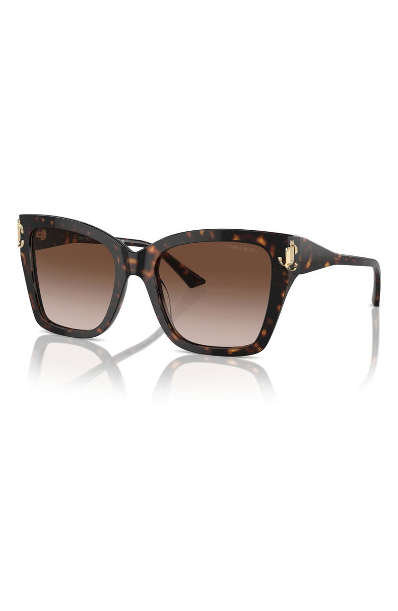 Jimmy Choo 54mm Square Sunglasses, Alternate, color, Havana / Gradient Brown