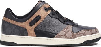 【Coach】C201 Mixed Signature 2 Sneaker ◆国内発送◆ Womens Coach Multi Signature Sneakers In Chalk/Beechwood