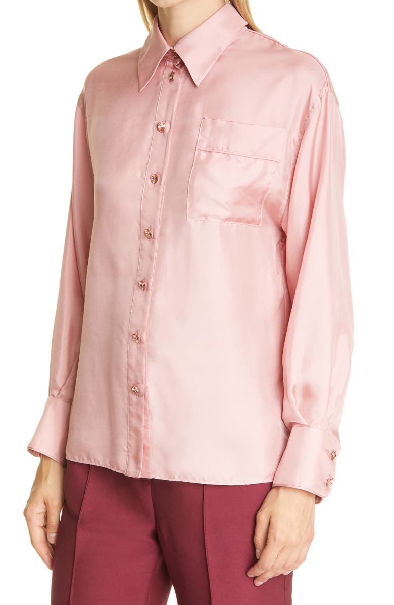 Zimmermann Concert Tie Neck Silk Twill Blouse, Alternate, color, 
